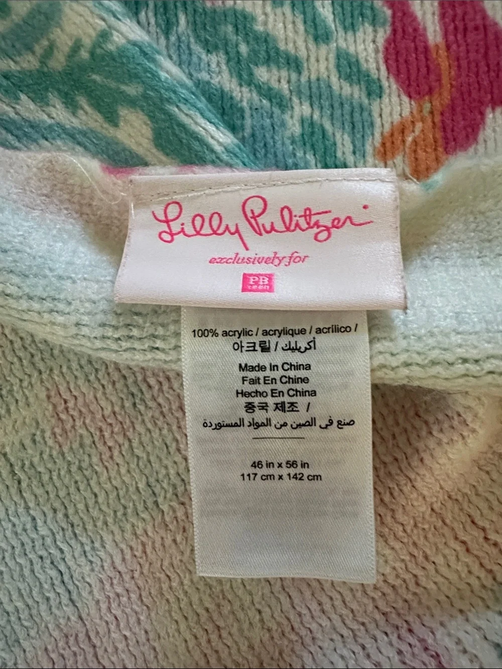 Lilly Pulitzer Colorful Floral Fringe Throw Blanket